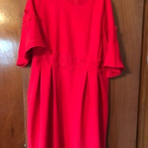 Red crepe fabric dress